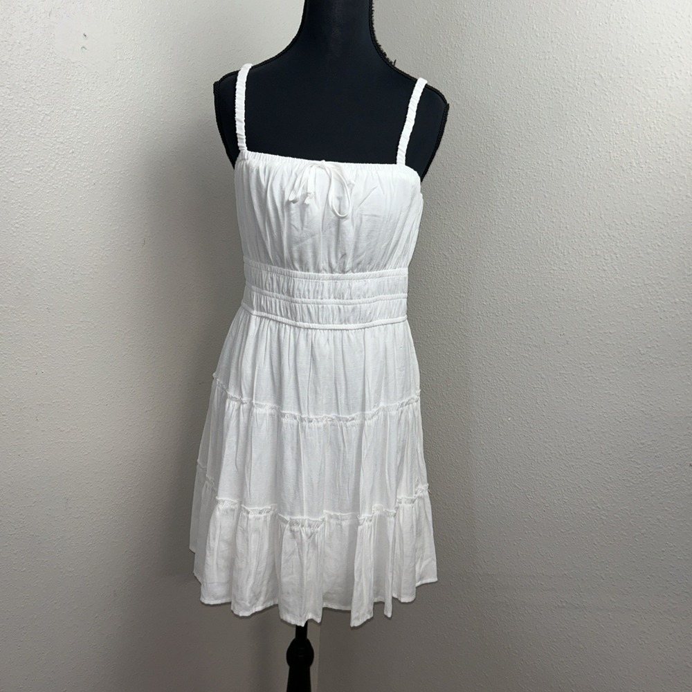Altered State Dress Women's Medium‎ White Sleeveless Ruffle Casual Boho Cottage